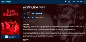 Description of Dark Shadows, a 1960s era TV show.