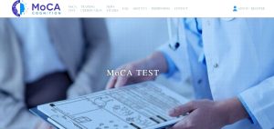 The home page of MoCA Cognition, the research company founded by the developer of the MoCA test.