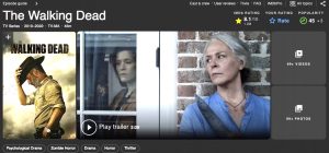 A screenshot of the Internet Movie Database's entry for The Walking Dead.