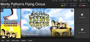 A screenshot of the Internet Movie Database's entry for Monty Python's Flying Circus.
