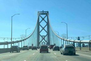 The Bay Bridge heading into San Francisco.