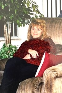 Peggy with an unsure smile on her face. Circa 2001.