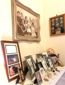 Here is a side view of Peggy's dresser with family photos.